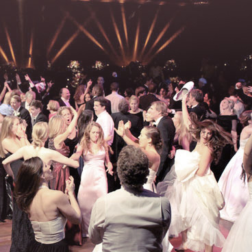 Dancing crowd at wedding